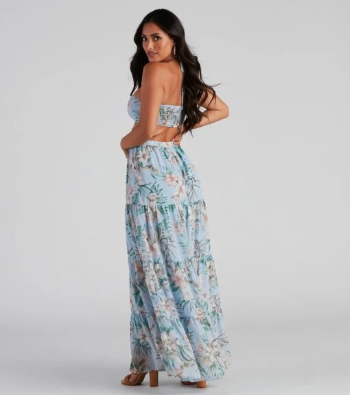 Windsor. Bora Bora Floral Chiffon Maxi Dress -Specialtycookwareus 05102 4391 2