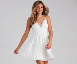 Windsor. Let It Flow Crochet V-Neck Skater Dress -Specialtycookwareus 05102 4394 1 2426bf36 1b4f 4d41 b597 37d5b62f303c