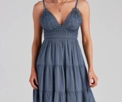 Windsor. Let It Flow Crochet V-Neck Skater Dress -Specialtycookwareus 05102 4395 4