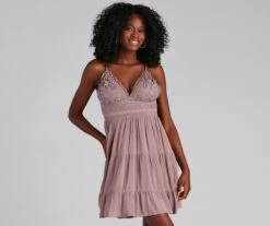 Windsor. Let It Flow Crochet V-Neck Skater Dress -Specialtycookwareus 05102 4396 1