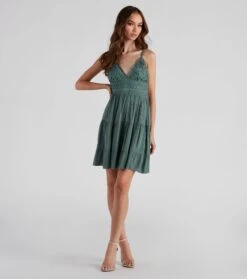 Windsor. Let It Flow Crochet V-Neck Skater Dress -Specialtycookwareus 05102 4397 3