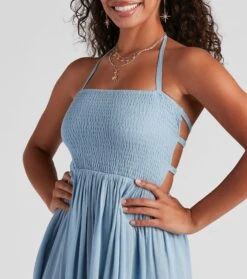 Windsor. Back Beauty Linen Halter Skater Dress -Specialtycookwareus 05102 4404 4