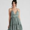 Windsor. Spring Breeze Linen Halter Skater Dress -Specialtycookwareus 05102 4414 1