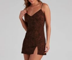 Windsor. Prowlin' Leopard Mini Slip Dress -Specialtycookwareus 05102 4418 3