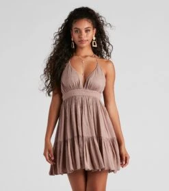 Windsor. Spring Breeze Linen Halter Skater Dress -Specialtycookwareus 05102 4423 1