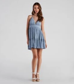 Windsor. Spring Breeze Linen Halter Skater Dress -Specialtycookwareus 05102 4424 1