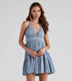 Windsor. Spring Breeze Linen Halter Skater Dress -Specialtycookwareus 05102 4424 3