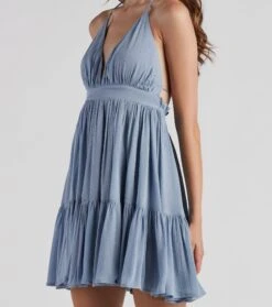 Windsor. Spring Breeze Linen Halter Skater Dress -Specialtycookwareus 05102 4424 4