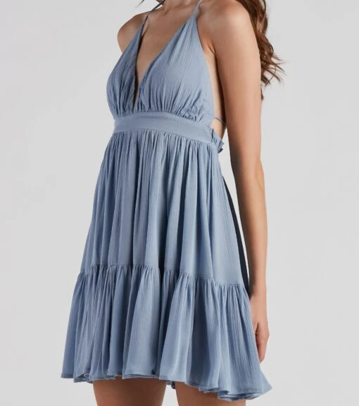 Windsor. Spring Breeze Linen Halter Skater Dress -Specialtycookwareus 05102 4424 4