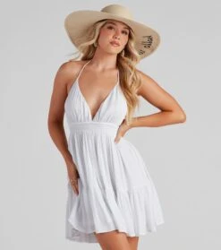 Windsor. Spring Breeze Linen Halter Skater Dress -Specialtycookwareus 05102 4426 1