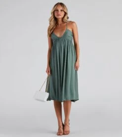 Windsor. Palisades Ruched V-Neck Midi Dress -Specialtycookwareus 05102 4456 3 1