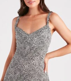 Windsor. Spot Me In Leopard Slit Midi Dress -Specialtycookwareus 05102 4469 4