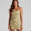 Windsor. Floral Occasion Ruched Side Mini Dress -Specialtycookwareus 05102 4606 3