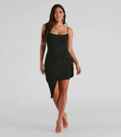 Windsor. In Knots Faux Wrap Mini Dress -Specialtycookwareus 05102 4661 3