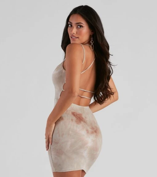 Windsor. Trendy Neutral Tie-Dye Mini Dress -Specialtycookwareus 05102 4690 2 1