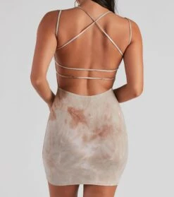 Windsor. Trendy Neutral Tie-Dye Mini Dress -Specialtycookwareus 05102 4690 4 1