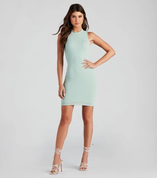 Windsor. Everyday Trendsetter Mock Neck Mini Dress -Specialtycookwareus 05102 4706 3