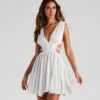 Windsor. Set The Bar Linen Cutout Mini Dress -Specialtycookwareus 05102 4831 3
