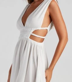 Windsor. Set The Bar Linen Cutout Mini Dress -Specialtycookwareus 05102 4831 4