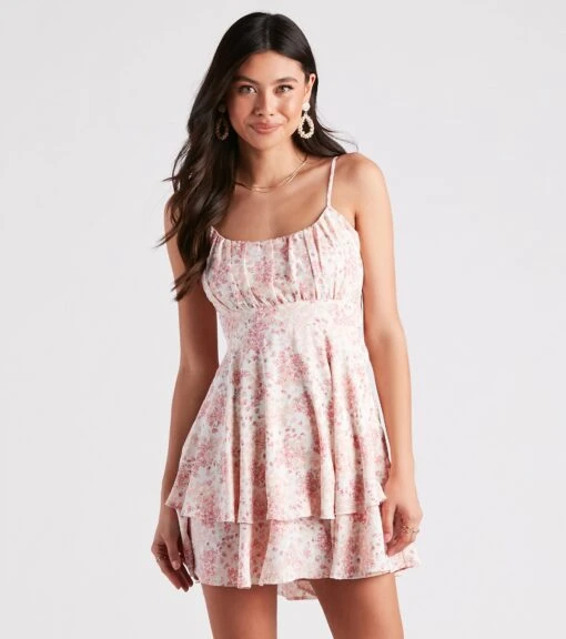 Windsor. Sweet And Cute Floral Ruffle Short Dress -Specialtycookwareus 05102 4911 1 7c908e4a b05e 4a70 b026 5e3ee7b204eb