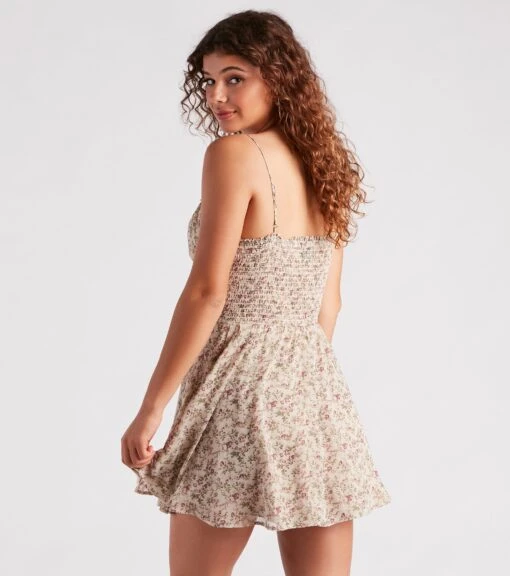 Windsor. Romantic Roots Floral Chiffon Short Dress -Specialtycookwareus 05102 4939 2