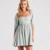 Windsor. Give Me Butterflies Square Neck Skater Dress -Specialtycookwareus 05102 5009 1