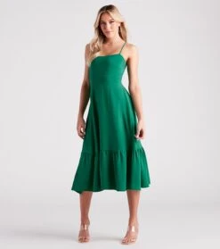 Windsor. Endless Sunshine Linen Tie-Back Midi Dress -Specialtycookwareus 05102 5011 1