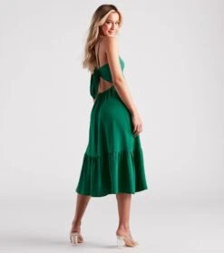 Windsor. Endless Sunshine Linen Tie-Back Midi Dress -Specialtycookwareus 05102 5011 2
