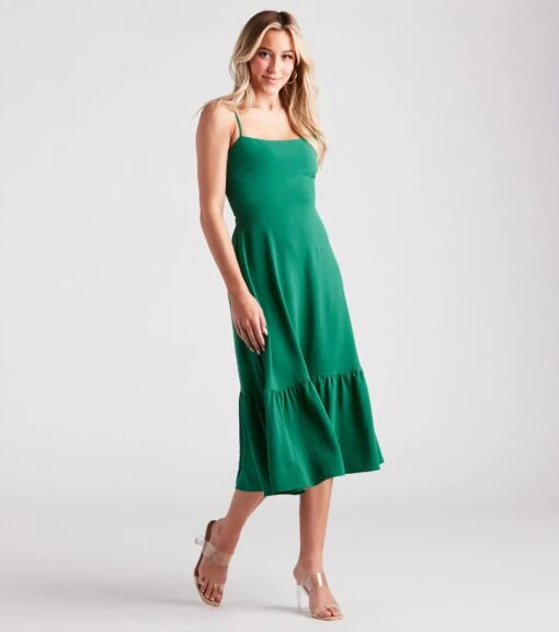 Windsor. Endless Sunshine Linen Tie-Back Midi Dress -Specialtycookwareus 05102 5011 3