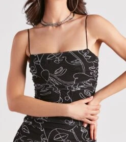 Windsor. Show Face Abstract Print Mini Dress -Specialtycookwareus 05102 5014 4 c1a5bef9 7281 4e02 ac07 f362d8298a85