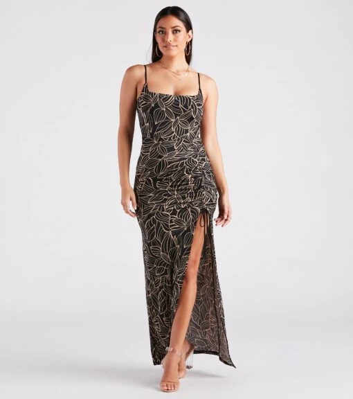 Windsor. Dinner With A View Tropical Slit Maxi Dress -Specialtycookwareus 05102 5031 3