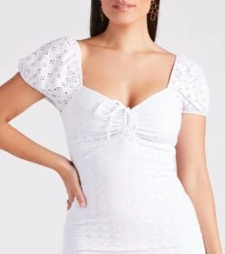 Windsor. Dressing For Sunshine Eyelet Lace Mini Dress -Specialtycookwareus 05102 5118 4
