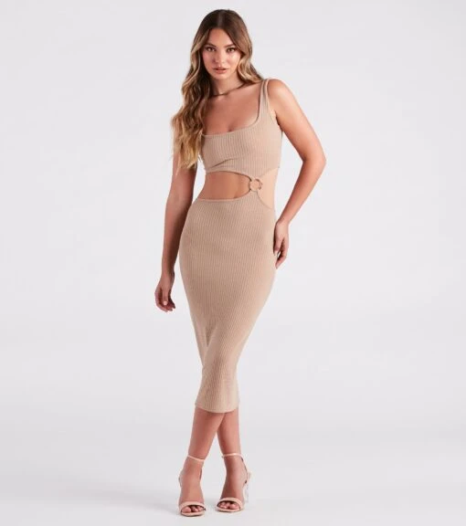 Windsor. Sultry Mood Cutout Bodycon Midi Dress -Specialtycookwareus 05102 5189 1