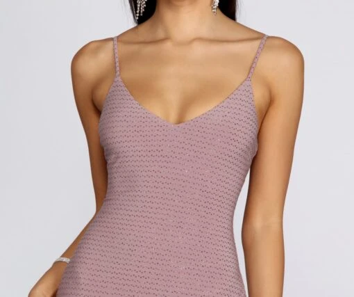 Windsor. Glitter Wrap Knit Mini Dress -Specialtycookwareus 05103 0237 2