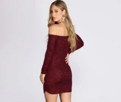 Windsor. Off Shoulder Long Sleeve Glittering Mini Dress 4 Windsor. Off Shoulder Long Sleeve Glittering Mini Dress -Specialtycookwareus 05103 0264 3 1ff47689 1163 43b3 a50b 412de853e296