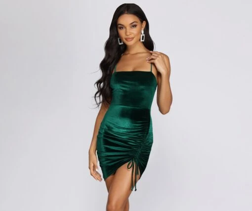 Windsor. Ruched And Luxe Velvet Mini Dress -Specialtycookwareus 05103 0298 1