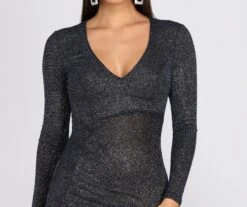 Windsor. That Glam Life Glitter Wrap Dress -Specialtycookwareus 05103 0384 3