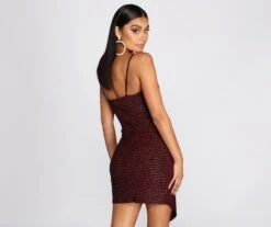 Windsor. Glitter Wrap Knit Mini Dress -Specialtycookwareus 05103 0482 2
