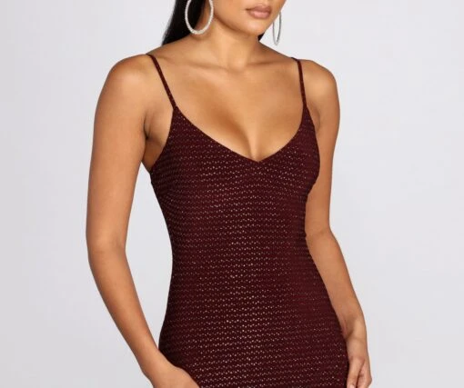 Windsor. Glitter Wrap Knit Mini Dress -Specialtycookwareus 05103 0482 4
