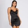 Windsor. Lace Trim Satin Mini Dress -Specialtycookwareus 05103 0673 1
