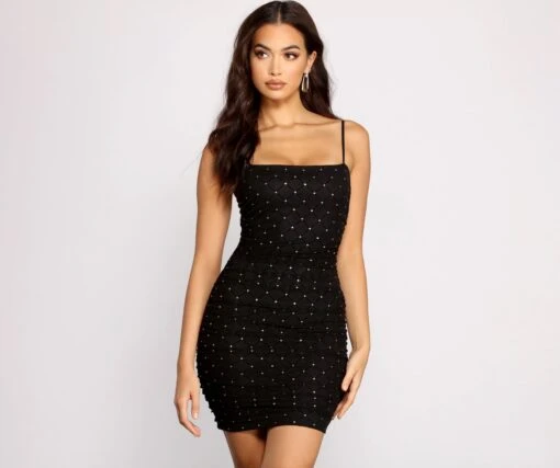 Windsor. Mesmerizing Mesh Ruched Mini Dress -Specialtycookwareus 05103 1166 1