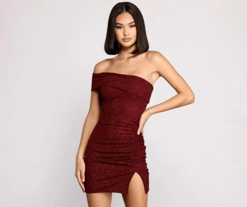 Windsor. First Impression One-Shoulder Glitter Mini Dress -Specialtycookwareus 05103 3646 1