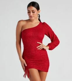 Windsor. Evening Of Sparkle Balloon Sleeve Ruche Mini Dress -Specialtycookwareus 05103 4152 1