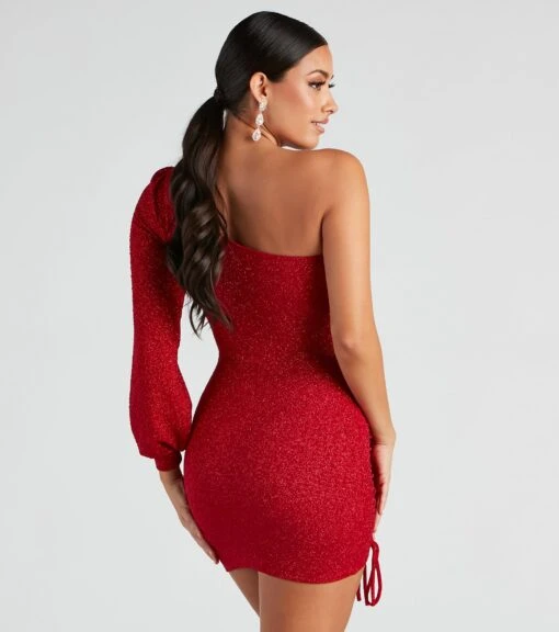Windsor. Evening Of Sparkle Balloon Sleeve Ruche Mini Dress -Specialtycookwareus 05103 4152 2
