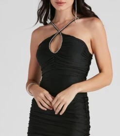 Windsor. Clear Gems Rhine Halter Mini Dress -Specialtycookwareus 05103 4442 4