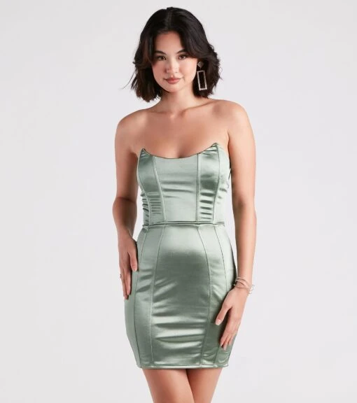 Windsor. Smooth Talks Satin Bustier Dress -Specialtycookwareus 05103 4912 1