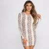 Windsor. Snake Print Waffle Knit Mini Dress -Specialtycookwareus 06002 0336 1
