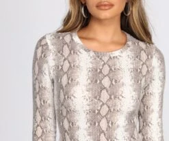 Windsor. Snake Print Waffle Knit Mini Dress -Specialtycookwareus 06002 0336 3