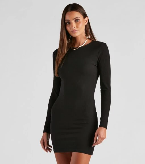 Windsor. Basic Must-Have Ribbed Knit Mini Dress -Specialtycookwareus 06002 1407 1