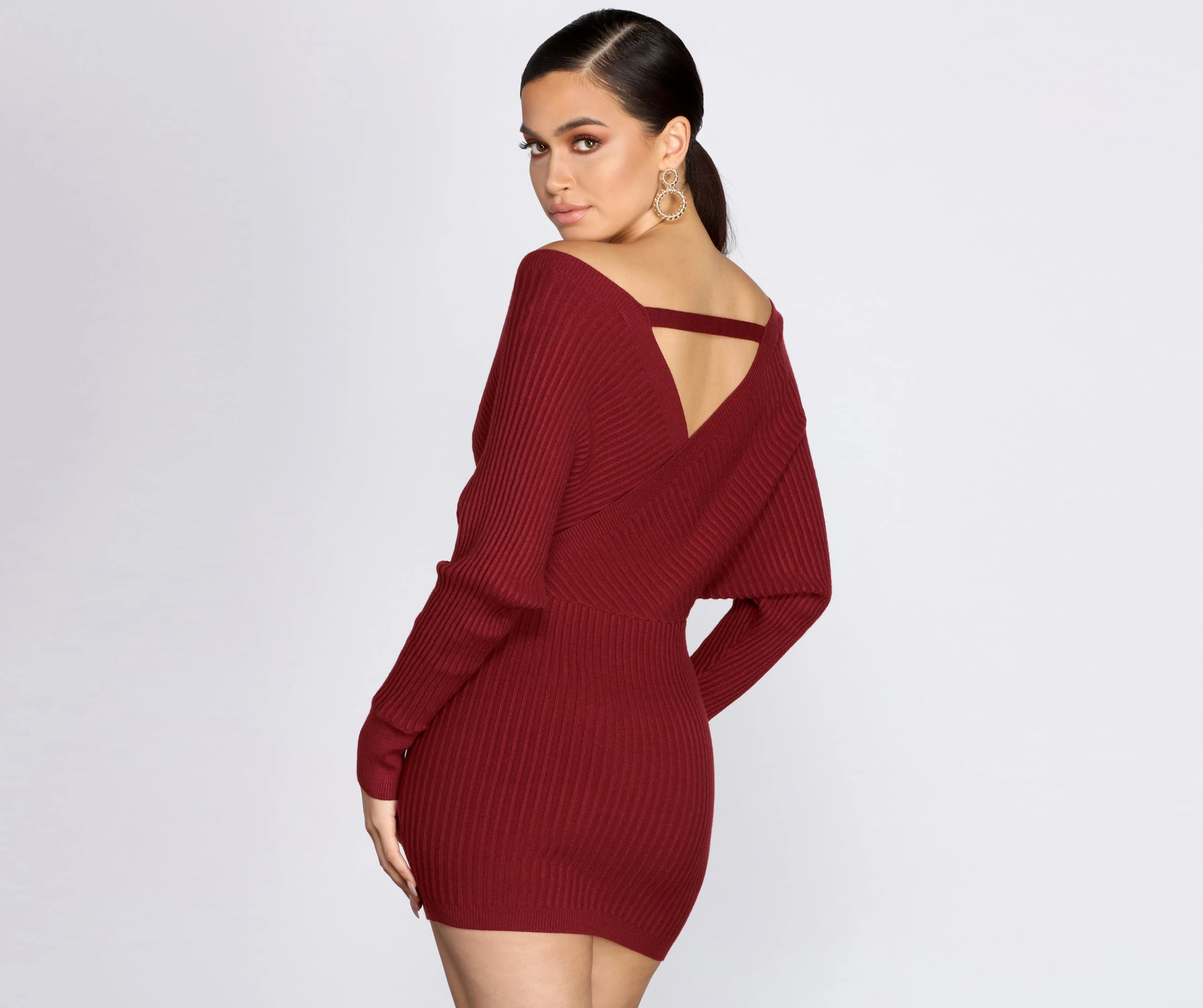 Ribbed Knit Surplice Mini Dress Windsor. Ribbed Knit Surplice Mini Dress -Specialtycookwareus 06005 0222 2